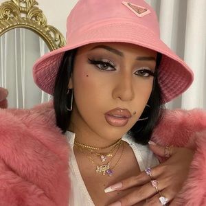 Pink Prada hat